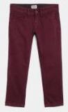 Pepe Jeans Boys Burgundy Solid Chinos