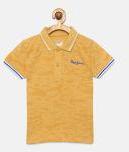 Pepe Jeans Boys Mustard Printed Polo Collar T Shirt Boys