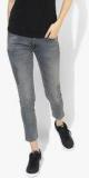 Pepe Jeans Grey Washed Mid Rise Regular Fit Jeans women