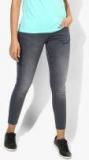 Pepe Jeans Grey Washed Mid Rise Slim Fit Jeans Women