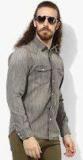 Pepe Jeans Grey Washed Regular Fit Denim Shirt Men