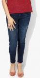 Pepe Jeans Navy Blue Mid Rise Slim Fit Jeans Women