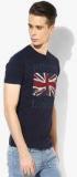 Pepe Jeans Navy Blue Printed Round Neck T Shirt men