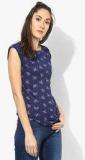 Pepe Jeans Navy Blue Printed T Shirt women