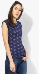 Pepe Jeans Navy Blue Printed T Shirt women