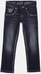 Pepe Jeans Navy Blue Slim Fit Low Rise Clean Look Stretchable Jeans boys