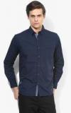 Pepe Jeans Navy Blue Solid Regular Fit Casual Shirt men