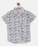 Pepe Jeans Off White Printed Casual Shirt Boys