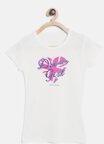 Pepe Jeans Off White Printed Round Neck T Shirt Girls