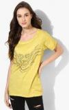 Pepe Jeans Yellow Embellished T Shirt Women