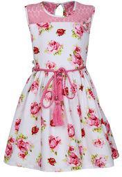 Peppermint Pink Casual Dress With Belt Girls