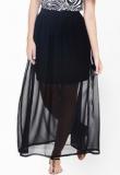 Pera Doce Black Solid Skirt Women