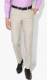 Peter England Beige Solid Slim Fit Formal Trouser men