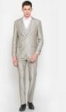 Peter England Beige Solid Suit Men