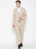 Peter England Beige Tailored Fit Single Breasted Formal Suit Men