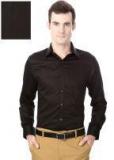 Peter England Black Classic Fit Solid Formal Shirt men