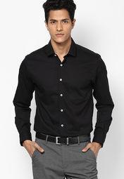 Peter England Black Full Sleeve Formal Shirt men