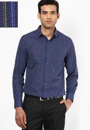 Peter England Blue Full Sleeve Formal Shirt Men