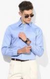 Peter England Blue Solid Regular Fit Formal Shirt Men