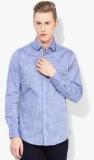 Peter England Blue Solid Slim Fit Casual Shirt men