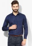 Peter England Blue Solid Slim Fit Formal Shirt men