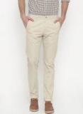 Peter England Casuals Beige Super Slim Fit Solid Chinos men