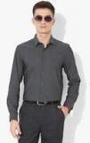 Peter England Charcoal Grey Solid Slim Fit Formal Shirt men