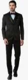 Peter England Elite Black Slim Fit Single Breasted Formal Suit Men