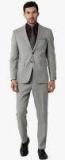 Peter England Elite Grey Slim Fit Single Breasted Formal Suit Men