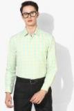 Peter England Green & Orange Regular Fit Formal Shirt men