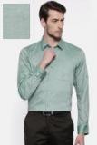 Peter England Green Nuvo Regular Fit Solid Formal Shirt Men