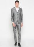 Peter England Grey Solid Suit Men