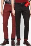 Peter England Maroon Chinos Men