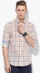 Peter England Multicoloured Checked Slim Fit Casual Shirt men