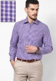 Peter England Purple Checked Formal Shirt Men