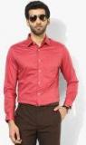 Peter England Red Solid Slim Fit Formal Shirt Men