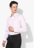 Peter England White & Pink Regular Fit Formal Shirt men