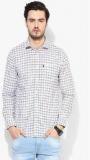 Peter England White Checked Slim Fit Casual Shirt men