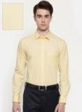 Peter England Yellow Slim Fit Solid Formal Shirt men