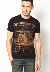 Phosphorus Black Foil Printed T Shirt Men