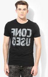 Phosphorus Black Round Neck T Shirt Men