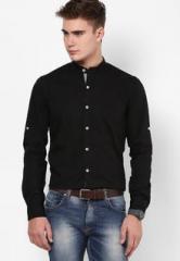 Phosphorus Black Solid Casual Shirt men