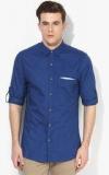 Phosphorus Blue Slim Fit Casual Shirt Men