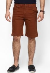 Phosphorus Brick Rust Knee Length Chinos Shorts Men