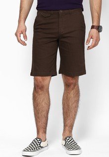 Phosphorus Dark Brown Knee Length Chinos Shorts men