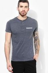 Phosphorus Dark Grey Henley T Shirt men