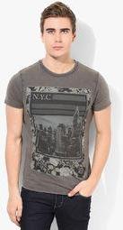 Phosphorus Dark Grey Round Neck T Shirt men