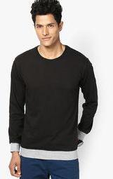 Phosphorus Dark Grey Solid Round Neck T Shirts men