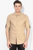 Phosphorus Khaki Slim Fit Casual Shirt Men