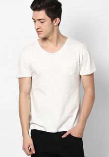 Phosphorus Off White Solids Round Neck T Shirt men